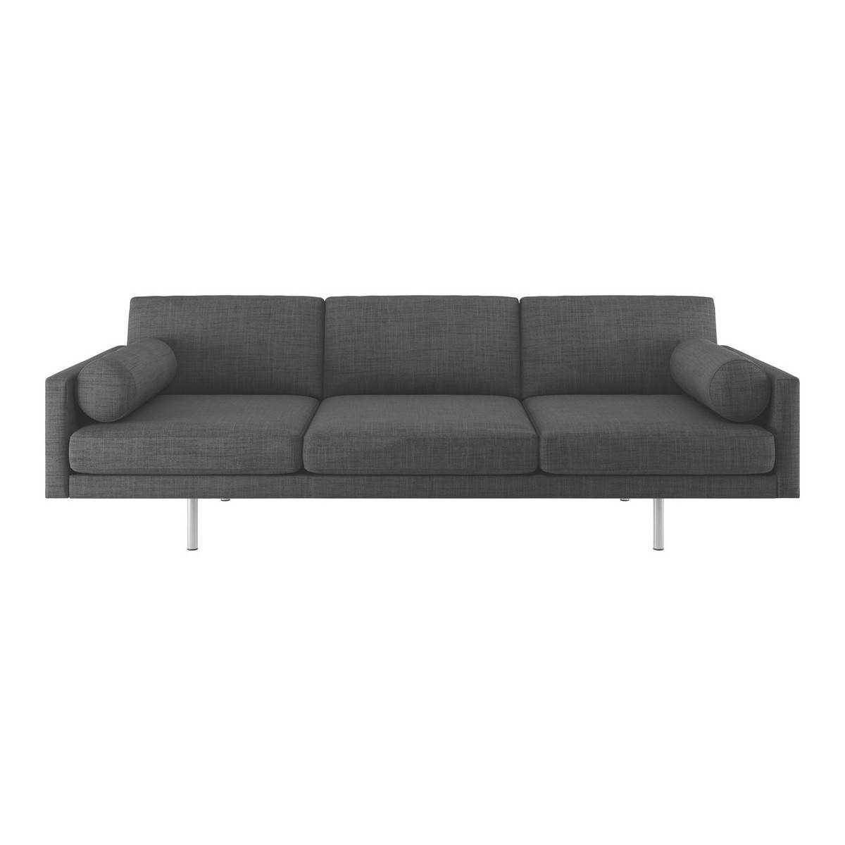 Spencer Charcoal Grey Italian Woven FaBric 4 Seater Sofa, Metal Leg, Charcoal – image 1