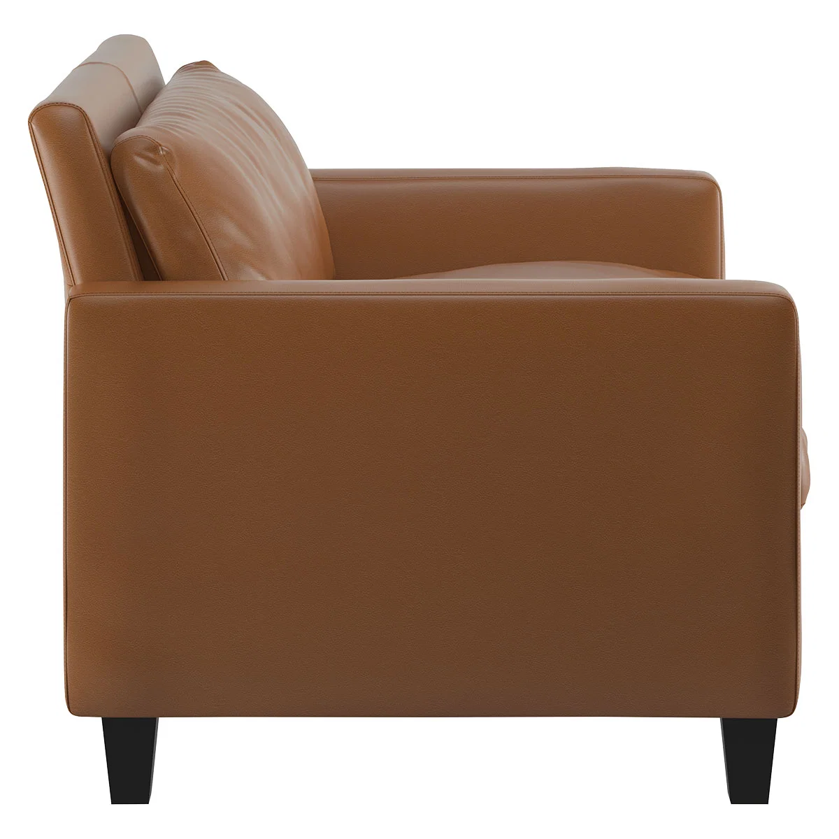 Chester Light Brown Leather Compact Sofa, Dark Stained Feet, Light Brown – image 3