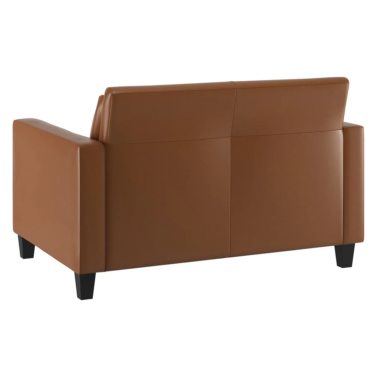 Chester Light Brown Leather Compact Sofa, Dark Stained Feet, Light Brown – image 5