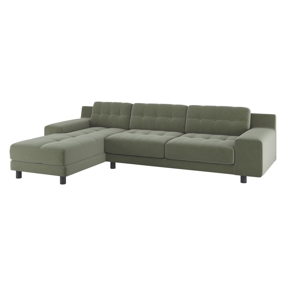 Hendricks Sage Green Velvet Left Arm Chaise Sofa, Green Green – image 3