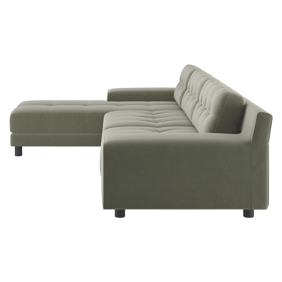 Hendricks Sage Green Velvet Left Arm Chaise Sofa, Green Green – image 4