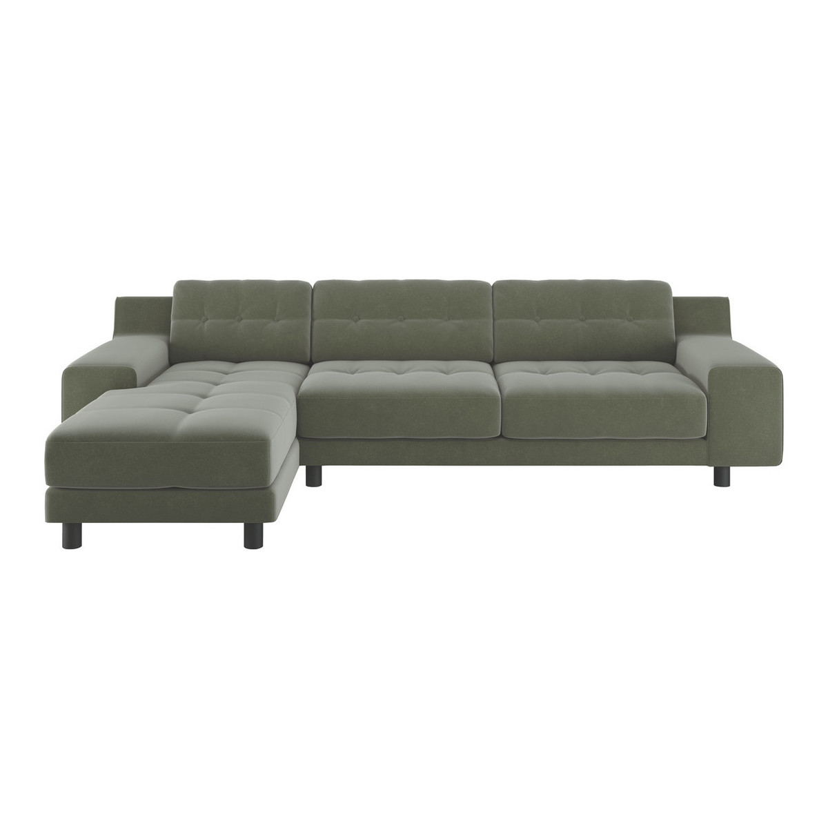 Hendricks Sage Green Velvet Left Arm Chaise Sofa, Green Green – image 1