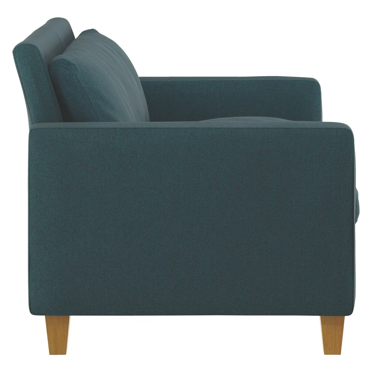 Chester Teal Green Herringbone Wool Mix Compact Sofa, Oak Feet, Green – image 3