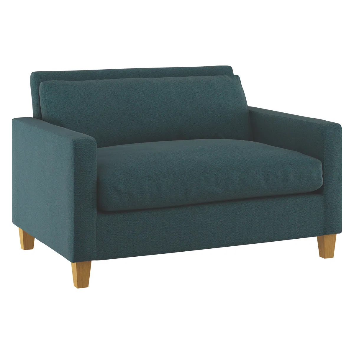 Chester Teal Green Herringbone Wool Mix Compact Sofa, Oak Feet, Green – image 4