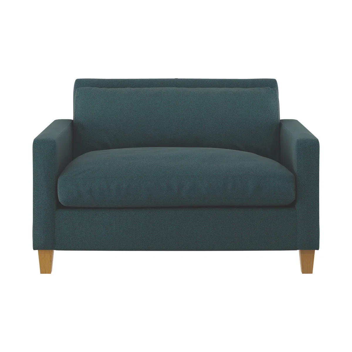 Chester Teal Green Herringbone Wool Mix Compact Sofa, Oak Feet, Green – image 1