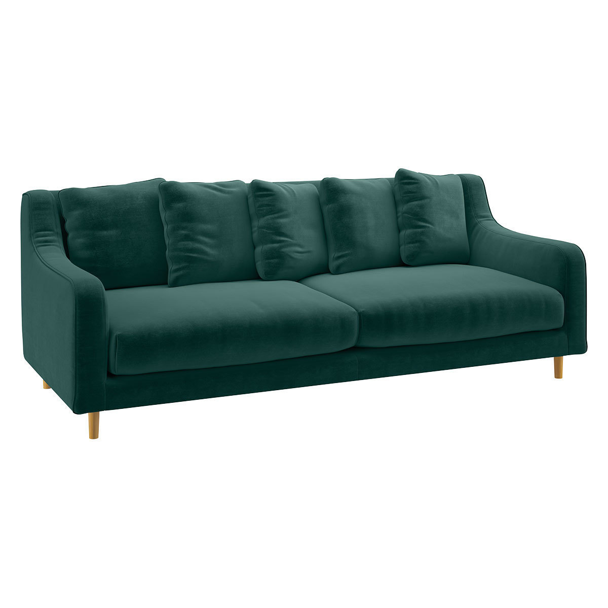 Swift Emerald Green Velvet 3 Seater Sofa, Green – image 3