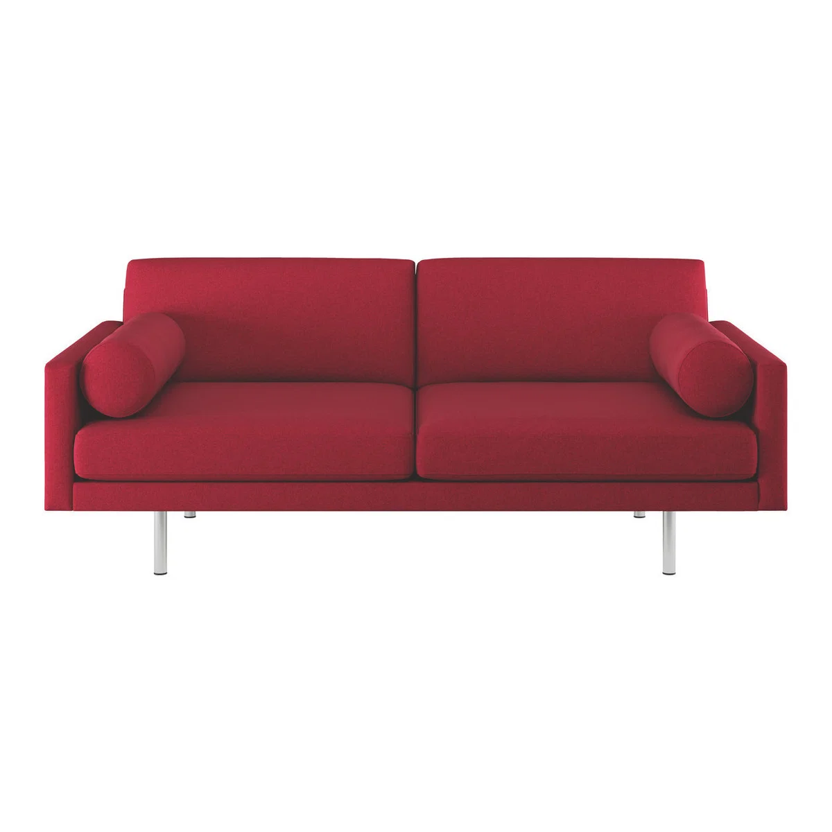 Spencer Red Wool 3 Seater Sofa, Metal Legs, Red – image 1