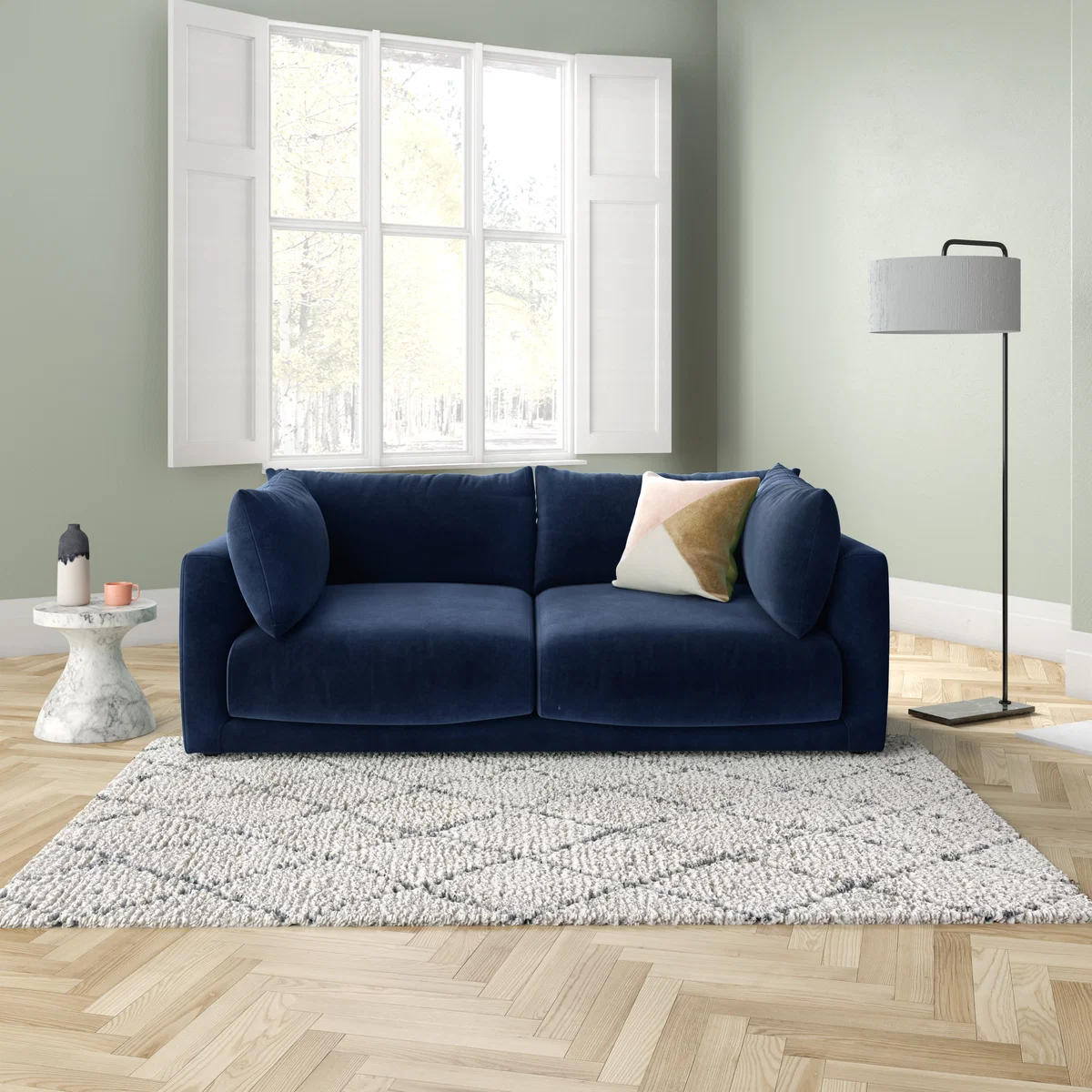 Clemence Charcoal Grey Wool 3 Seat Sofa, Charcoal – image 8