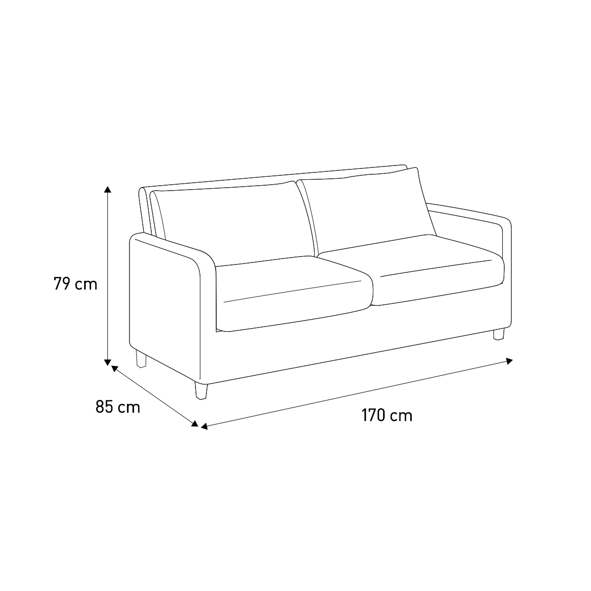 Chester Grey Textured FaBric 2 Seater Sofa, Grey – image 11