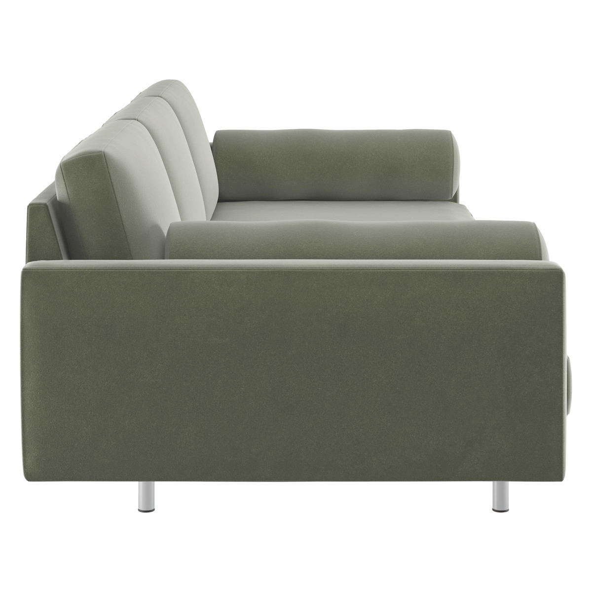 Spencer Sage Green Velvet 4 Seater Sofa, Metal Legs, Green Green – image 4