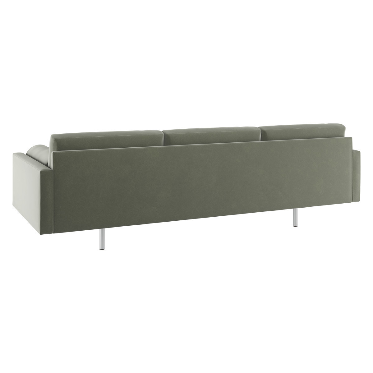 Spencer Sage Green Velvet 4 Seater Sofa, Metal Legs, Green Green – image 5