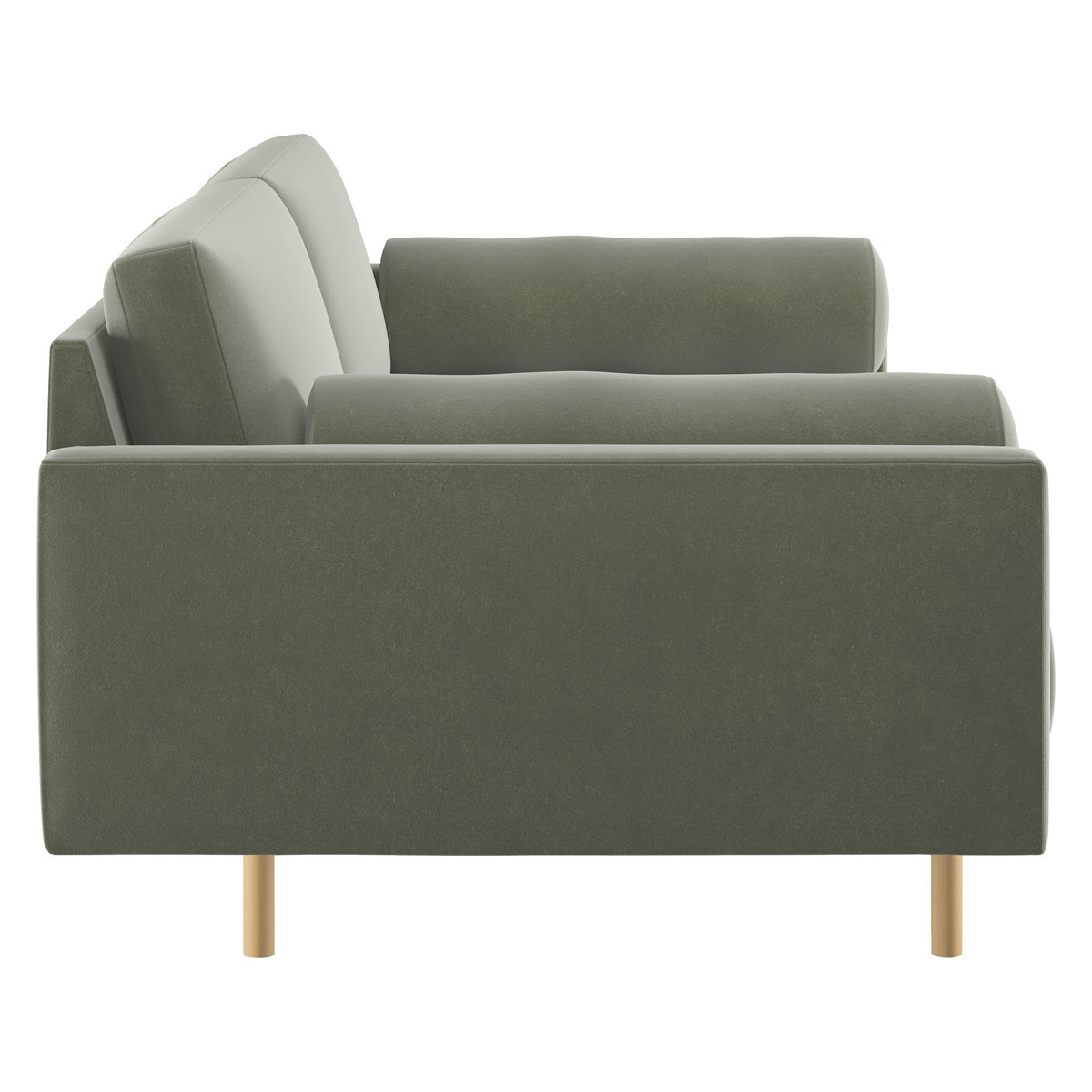 Spencer Sage Green Velvet 3 Seater Sofa, Oak Legs, Green Green – image 4
