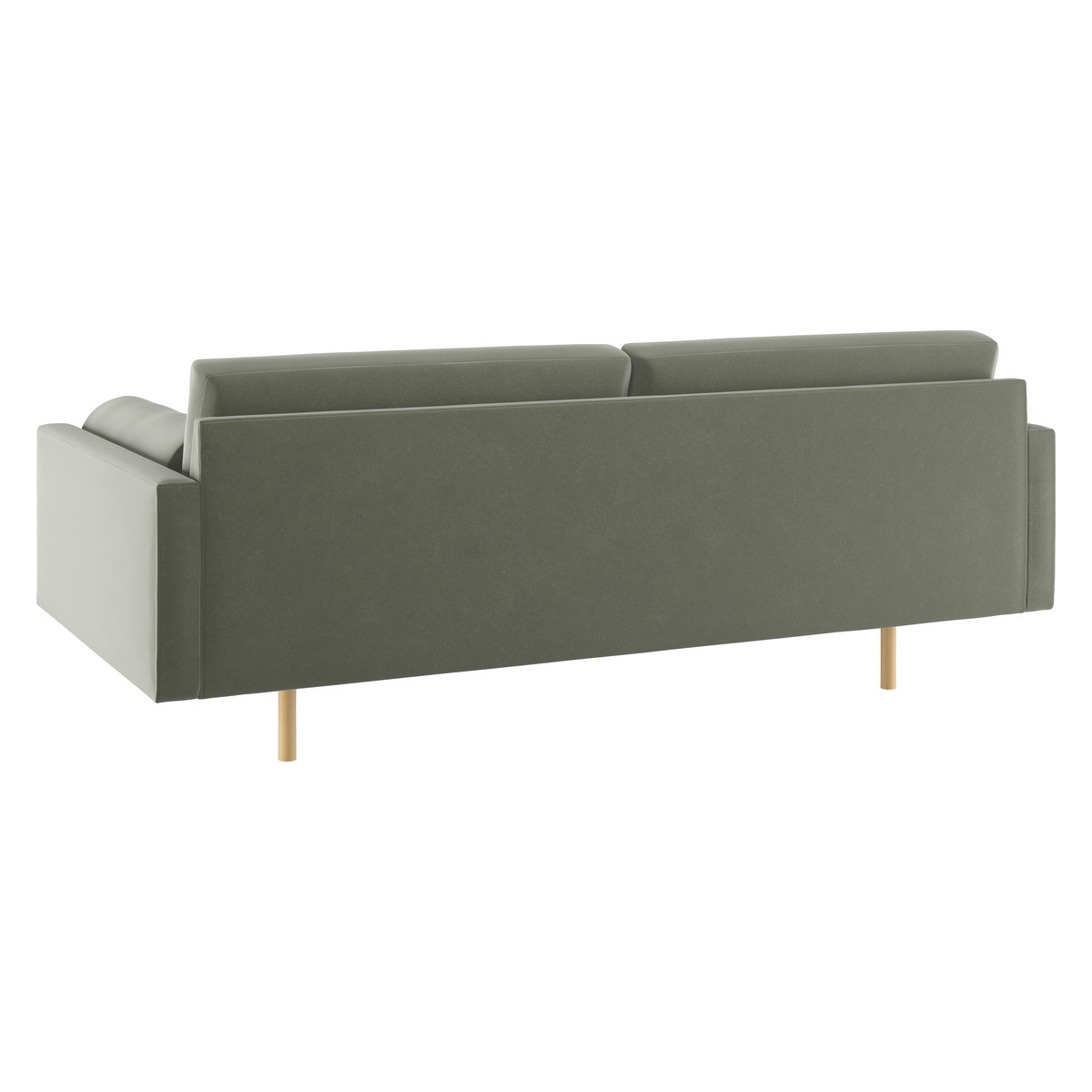 Spencer Sage Green Velvet 3 Seater Sofa, Oak Legs, Green Green – image 5