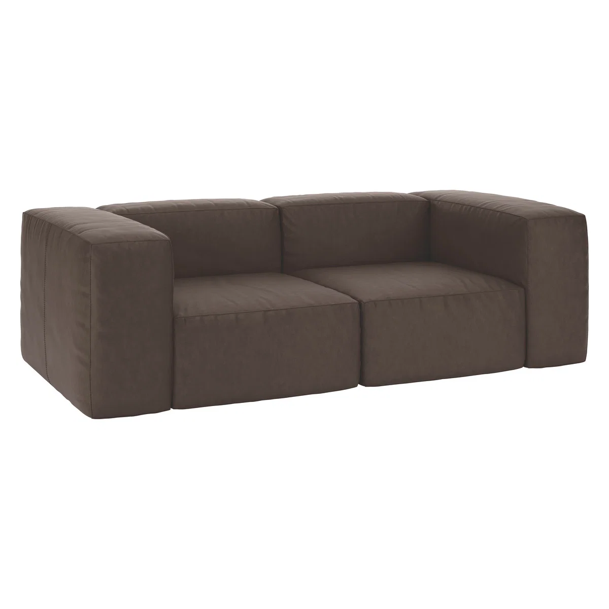 Opollo Chocolate Brown Luxury Leather 3 Seater Sofa, Brown – image 3