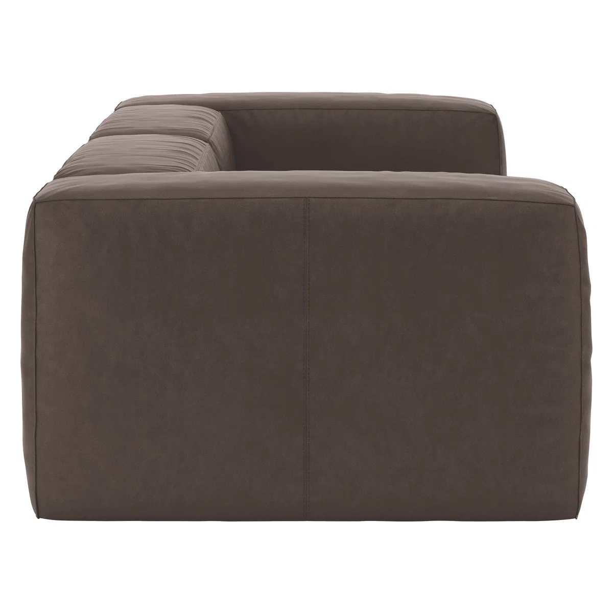 Opollo Chocolate Brown Luxury Leather 3 Seater Sofa, Brown – image 4