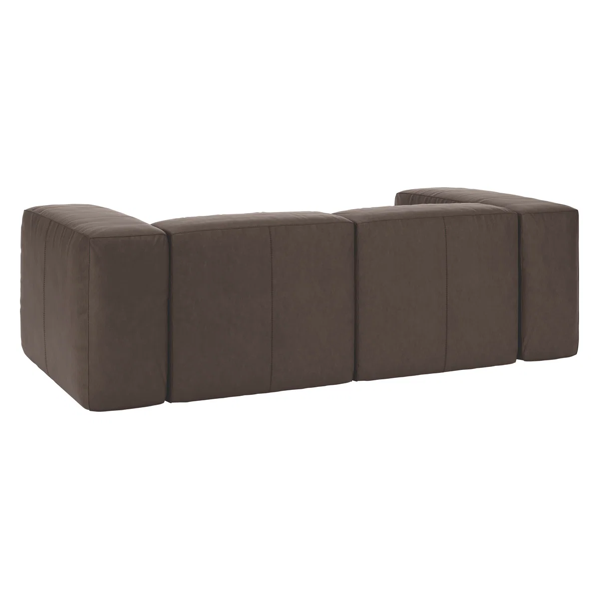 Opollo Chocolate Brown Luxury Leather 3 Seater Sofa, Brown – image 5