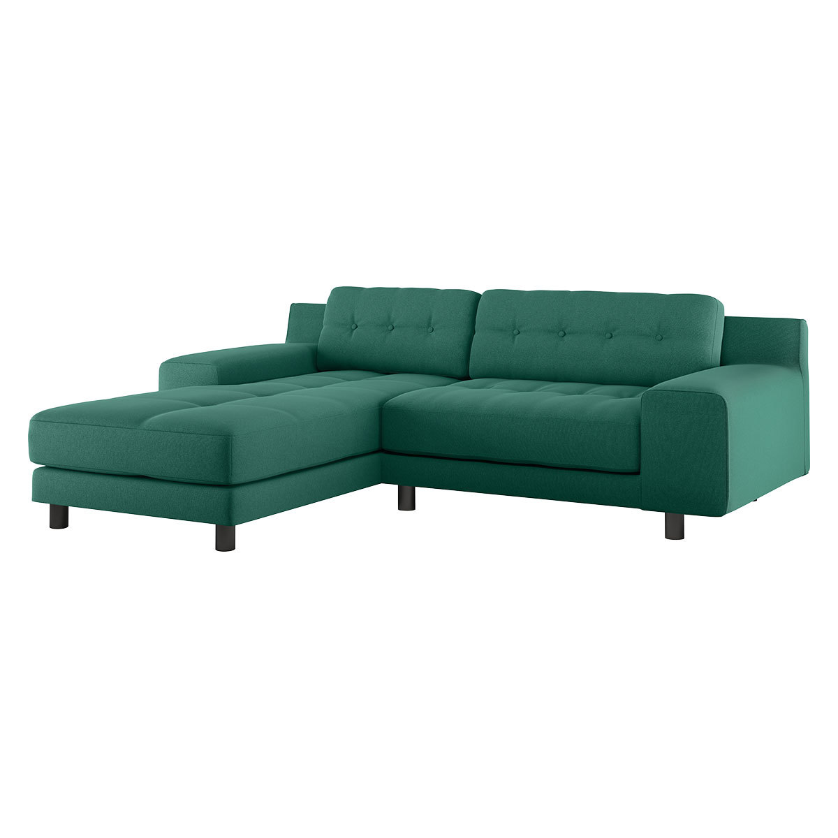 Hendricks 3 Seater Green FaBric Left Hand Chaise Sofa, Green – image 3