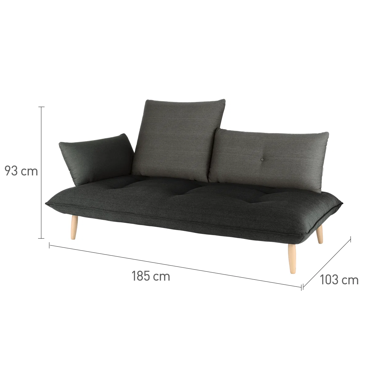 Naoko Patterned Left-Arm 3 Seater Sofa, Grey – image 4