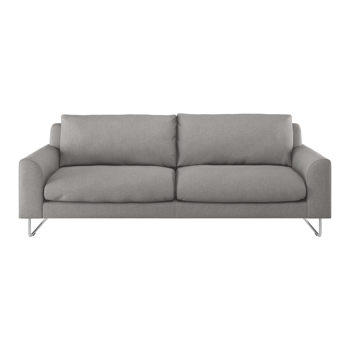 Lyle Grey Wool 3 Seater Sofa, Metal Legs, Grey – image 1