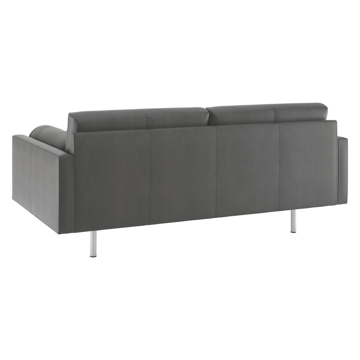 Spencer Grey Luxury Leather 2 Seater Sofa, Metal Legs, Grey – image 5