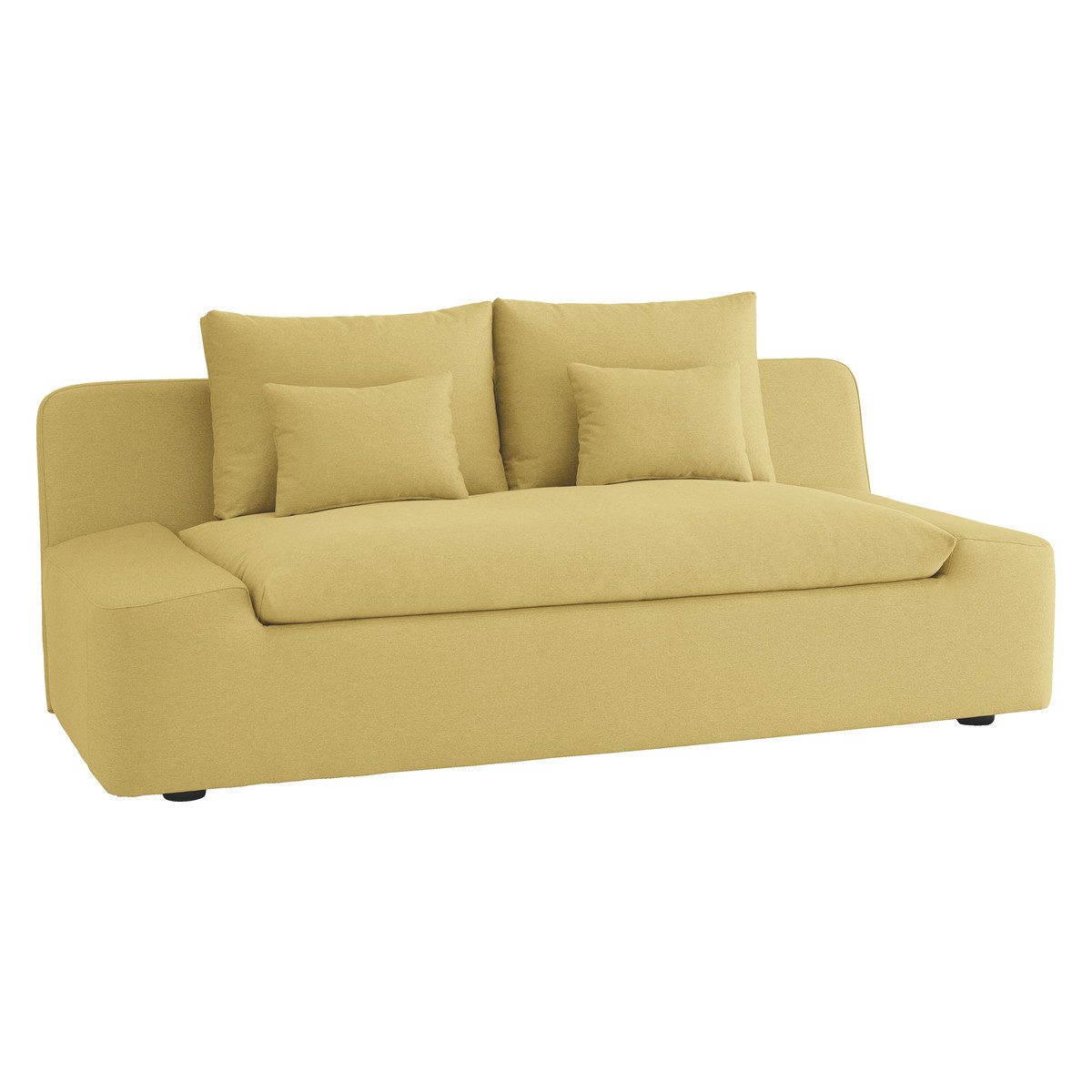 Kasha Yellow FaBric 3 Seater Sofa, Yellow – image 3