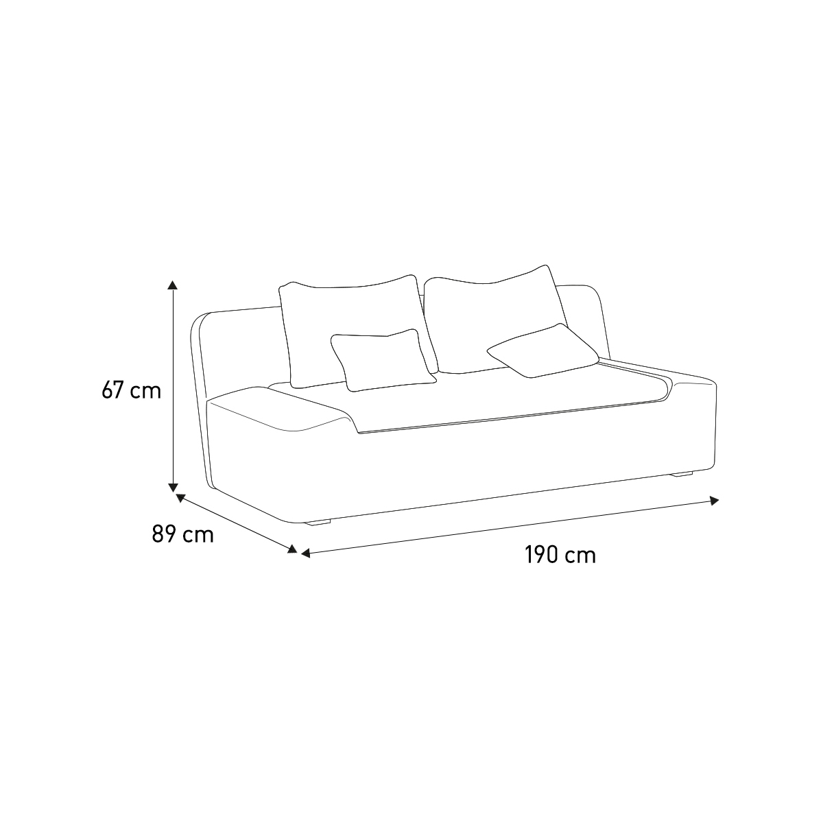 Kasha Yellow FaBric 3 Seater Sofa, Yellow – image 7