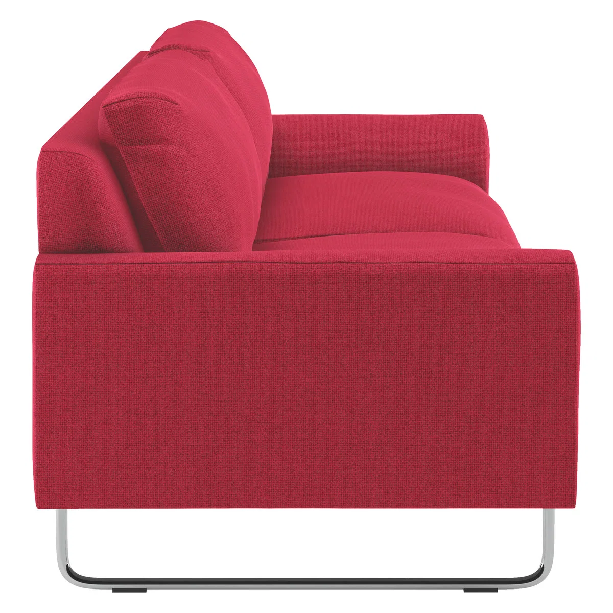 Lyle Red Textured FaBric 3 Seater Sofa, Red – image 3