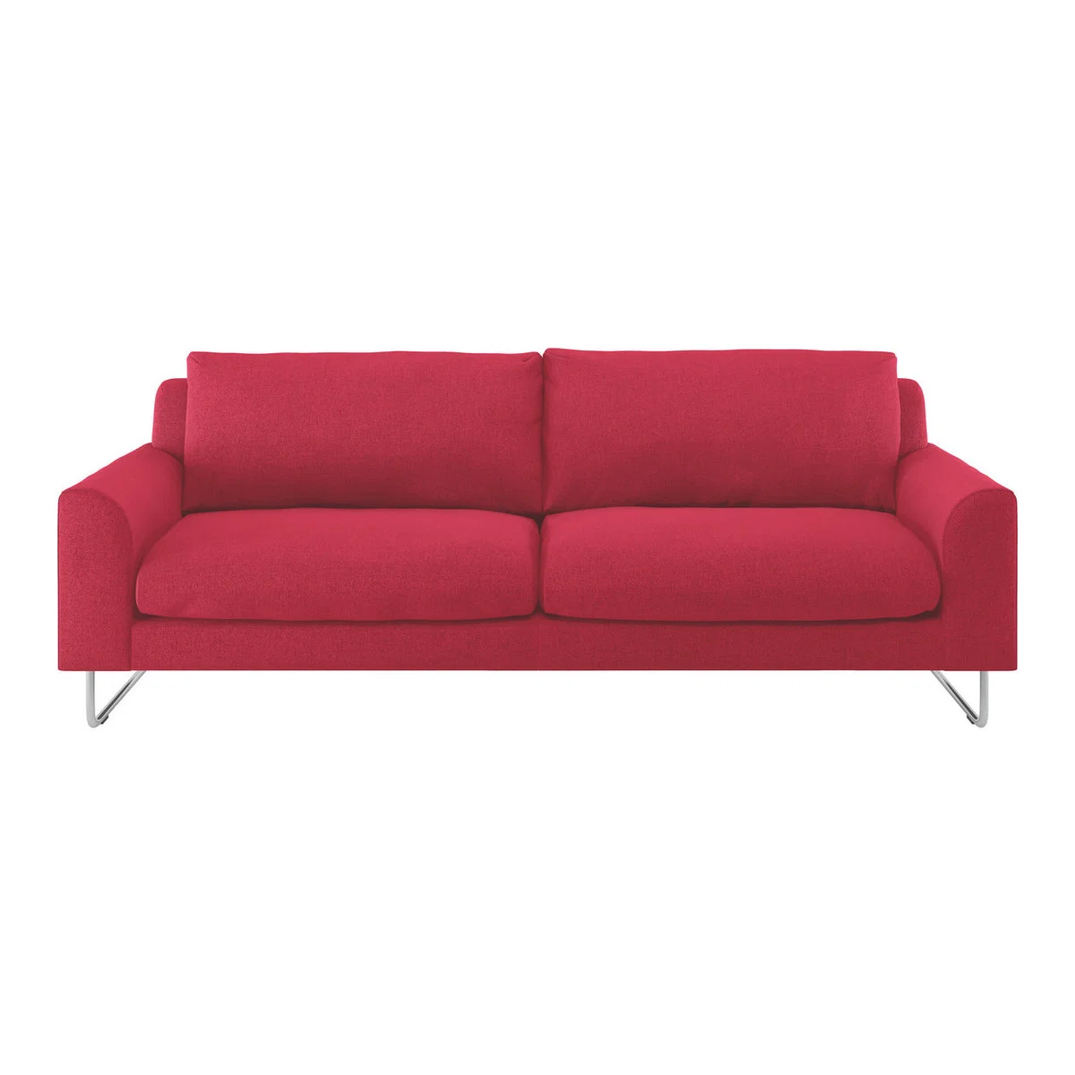 Lyle Red Textured FaBric 3 Seater Sofa, Red – image 1