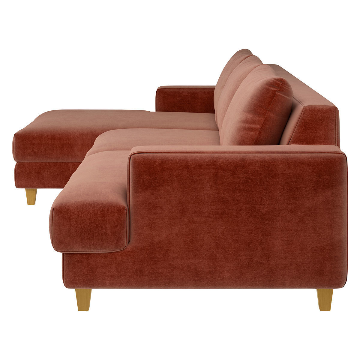 Wiltons Orange Velvet Left Hand Chaise Sofa, Orange – image 4