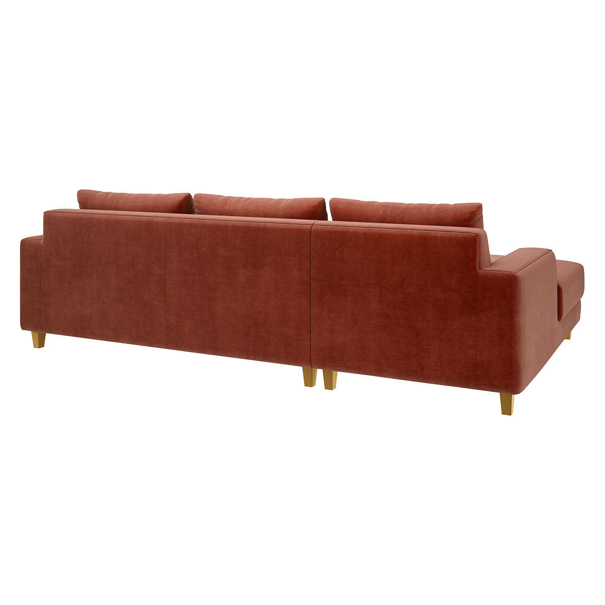 Wiltons Orange Velvet Left Hand Chaise Sofa, Orange – image 5