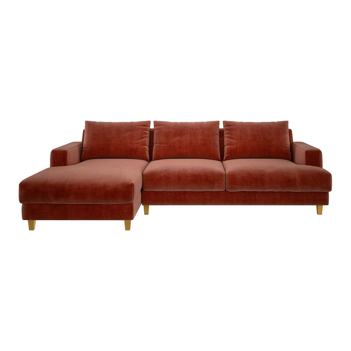 Wiltons Orange Velvet Left Hand Chaise Sofa, Orange – image 1