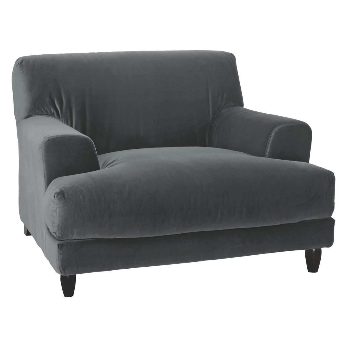 Askem Dark Grey Velvet Compact Sofa, Grey – image 3