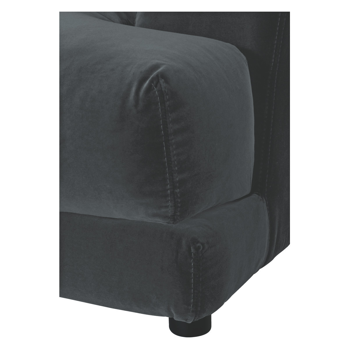 Askem Dark Grey Velvet Compact Sofa, Grey – image 6