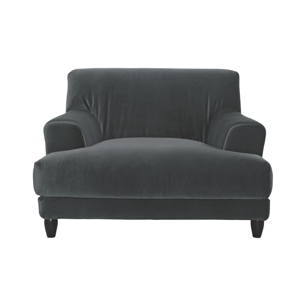 Askem Dark Grey Velvet Compact Sofa, Grey – image 1