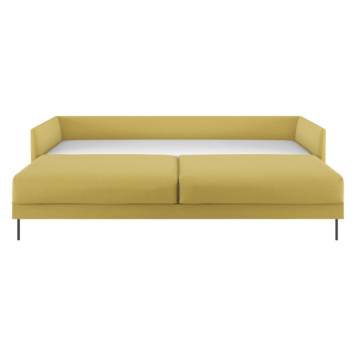 Hyde Yellow Textured Woven FaBric 3 Seater Sofa Bed, Yellow – image 3