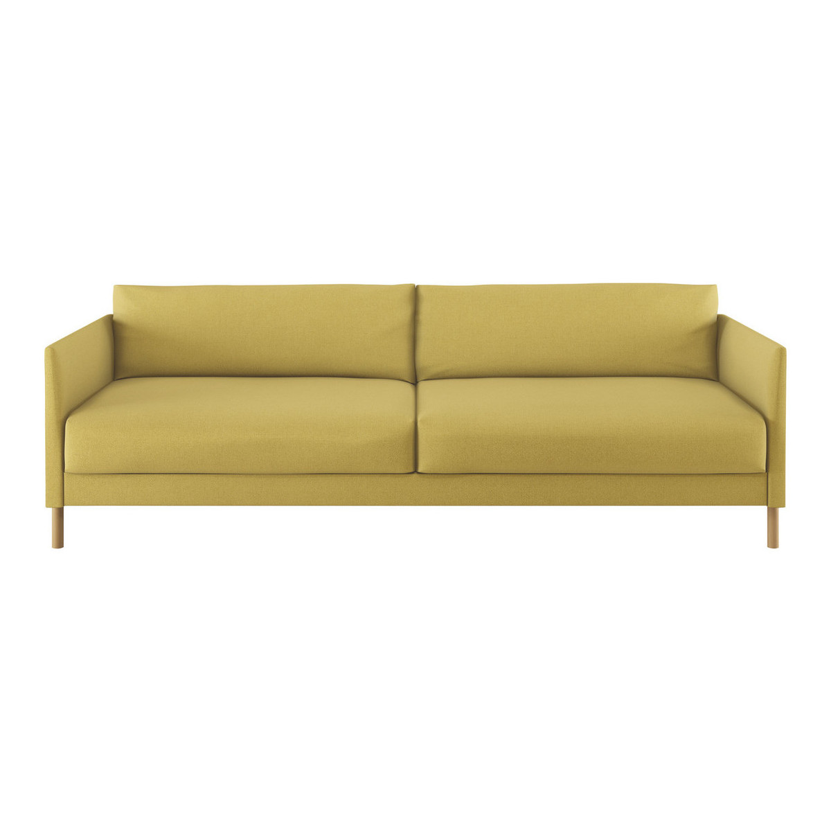Hyde Yellow Textured Woven FaBric 3 Seater Sofa Bed, Yellow – image 1