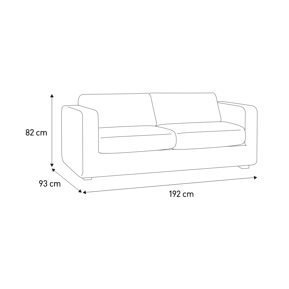 Porto Natural FaBric 3 Seater Sofa Bed, Natural – image 8