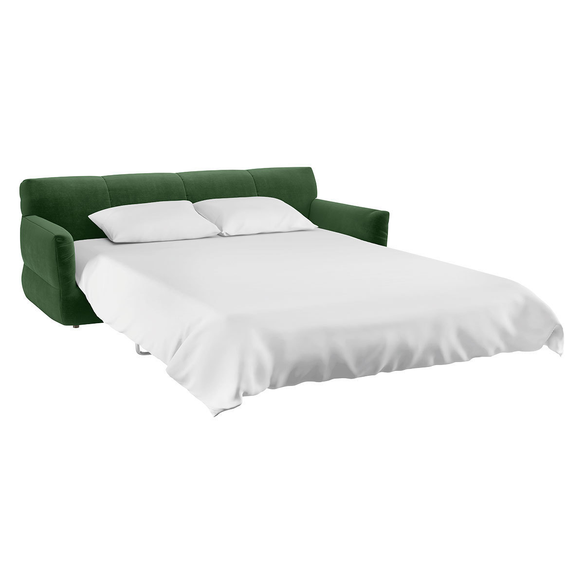 Newington Moss Green Velvet 3 Seater Sofabed, Moss Green – image 6