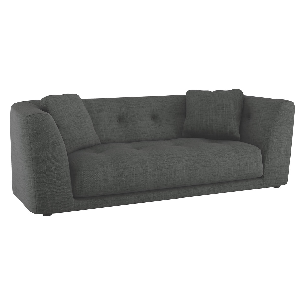 Forde Charcoal Grey Italian Woven FaBric 4 Seat Sofa, Charcoal – image 2