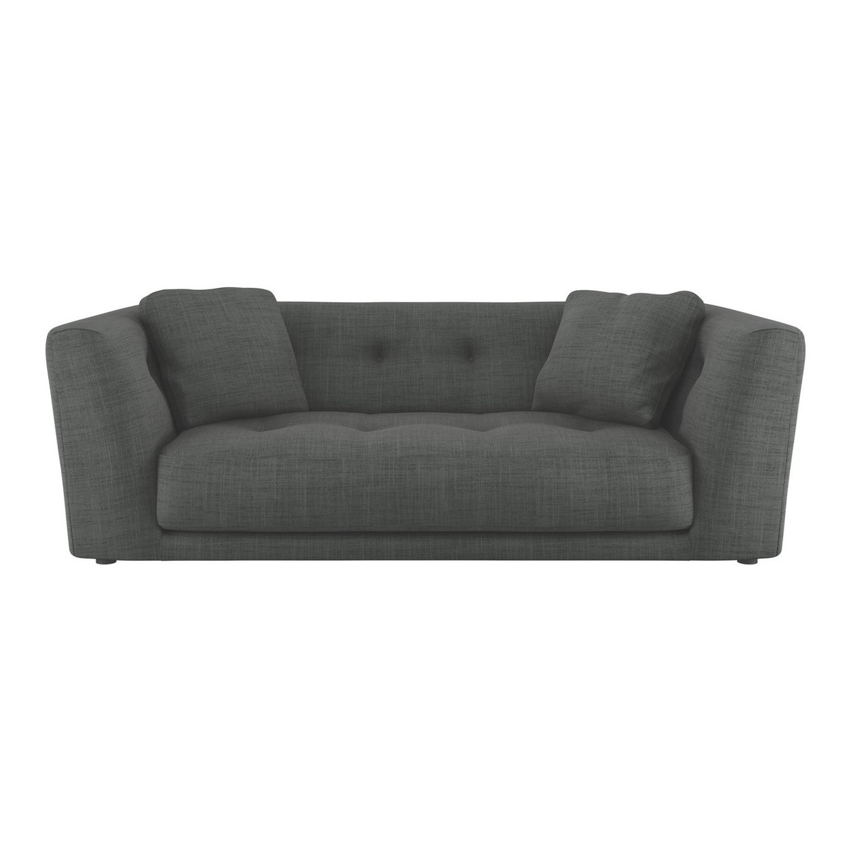 Forde Charcoal Grey Italian Woven FaBric 4 Seat Sofa, Charcoal – image 1