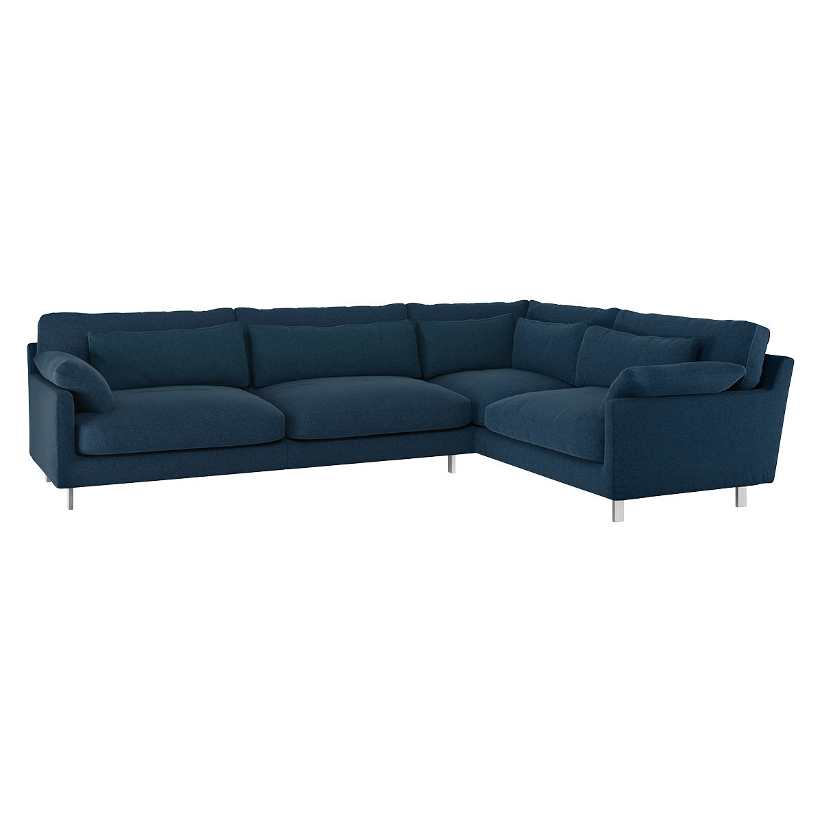 Cuscino Navy Blue Wool Tweed Left-Arm Corner Sofa, Navy – image 3