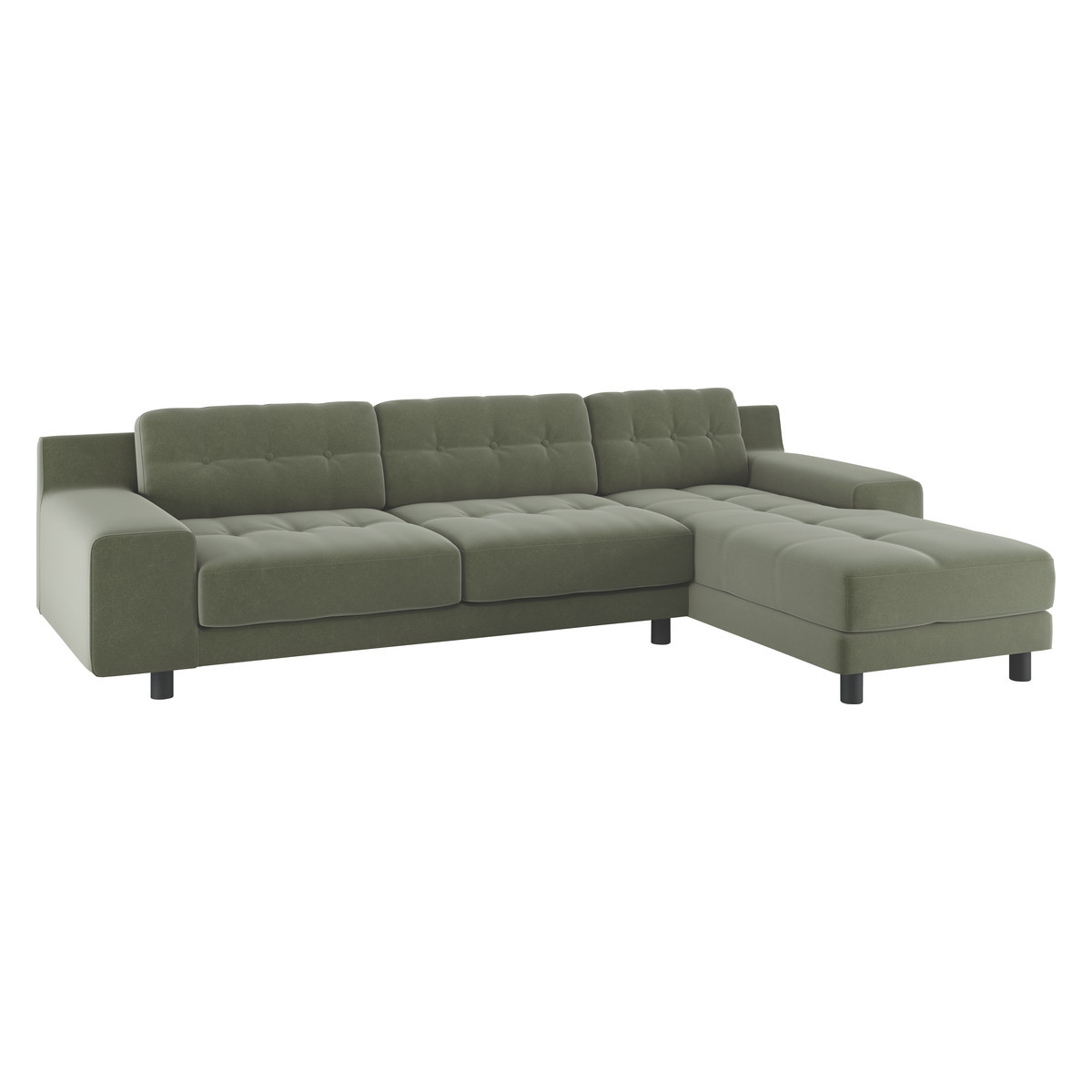 Hendricks Sage Green Velvet Right Arm Chaise Sofa, Green Green – image 3