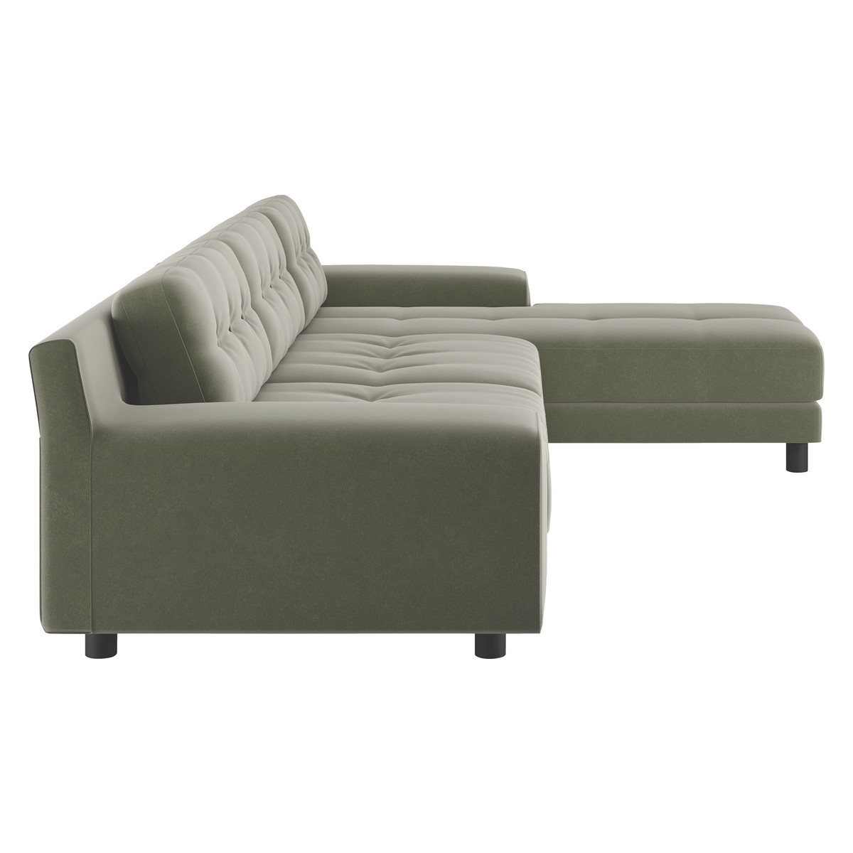 Hendricks Sage Green Velvet Right Arm Chaise Sofa, Green Green – image 4