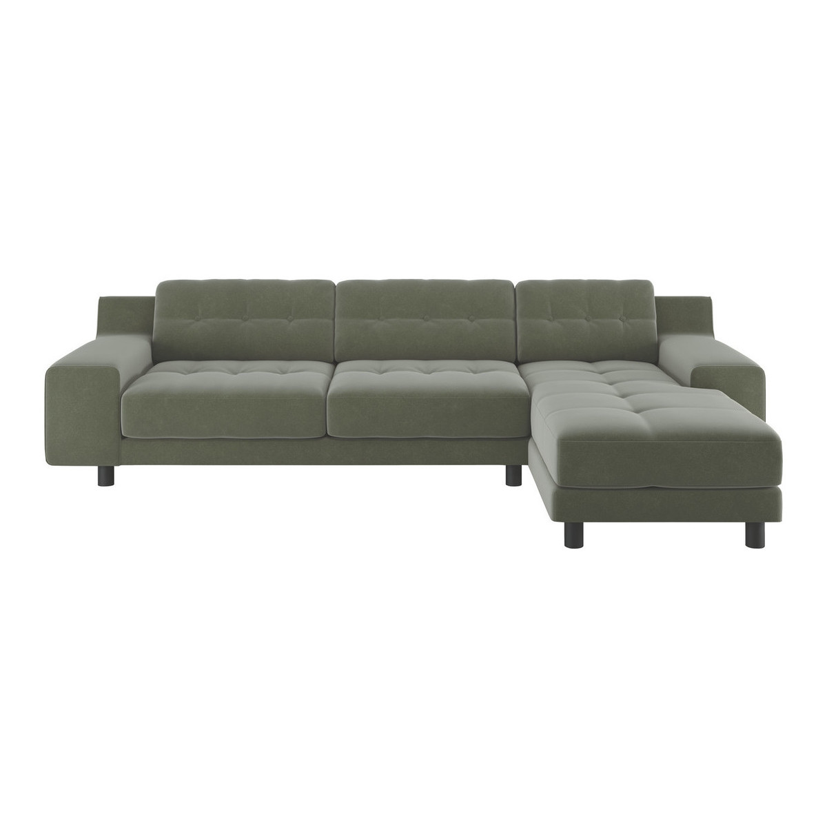 Hendricks Sage Green Velvet Right Arm Chaise Sofa, Green Green – image 1