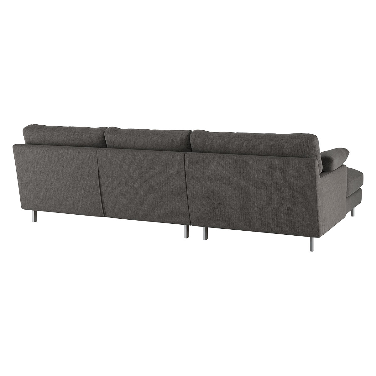 Cuscino Charcoal Grey Wool Herringbone Left-Arm Chaise Sofa, Charcoal – image 4