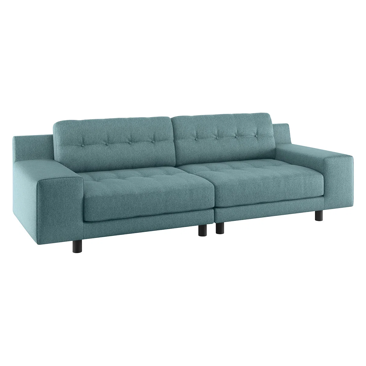 Hendricks Teal Blue FaBric 4 Seater Easy Access Sofa, Blue – image 3