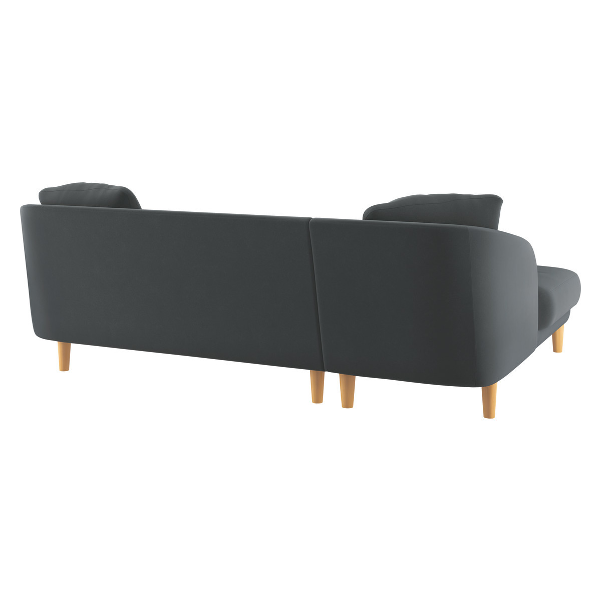 Colby Grey Velvet Left Arm Chaise Sofa, Grey – image 5
