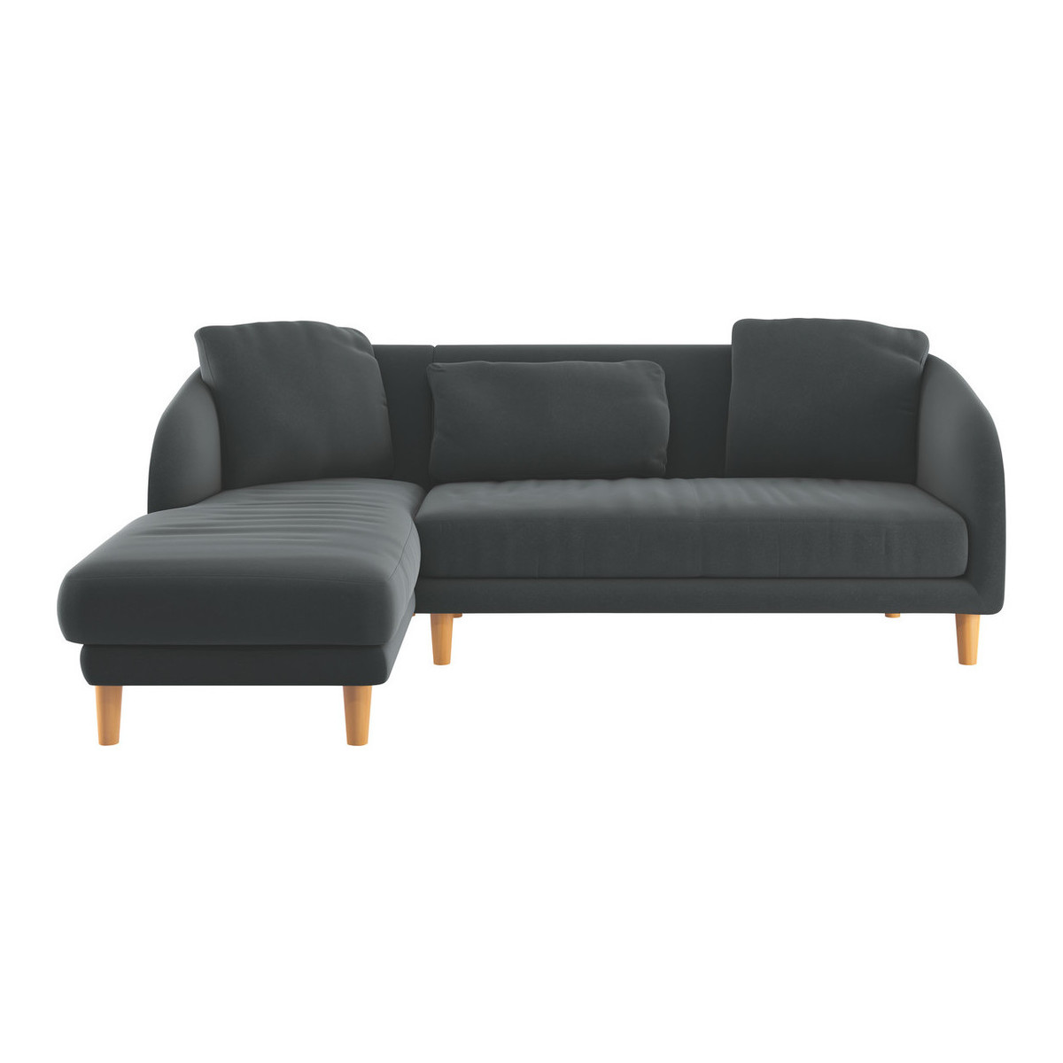 Colby Grey Velvet Left Arm Chaise Sofa, Grey – image 1