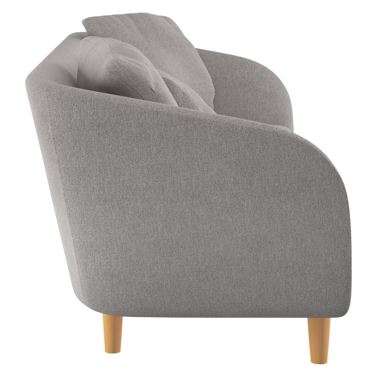 Colby Grey FaBric 3 Seater Sofa, Wooden Feet, Grey – image 4
