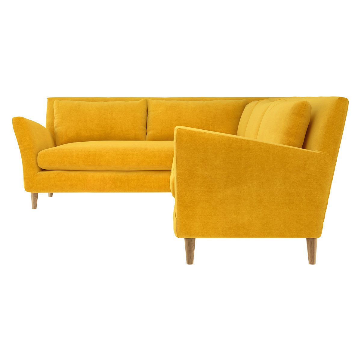 Keele Yellow Velvet Left -Arm Corner Sofa, Yellow – image 4